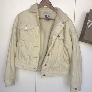 Urban outfitters BDG ivory sherpa curdory jacket
